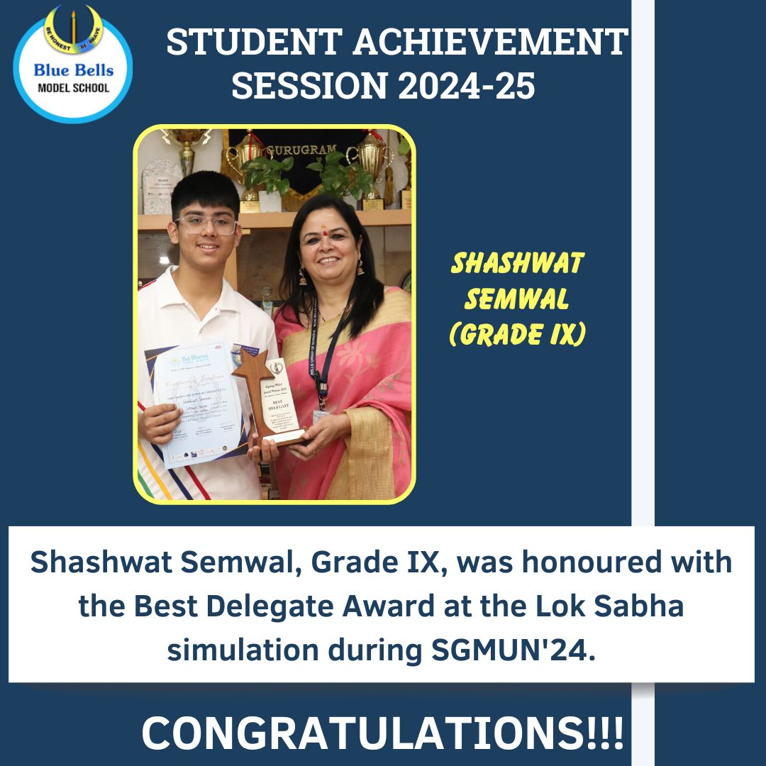 Shashwat bags Best Delegate Award